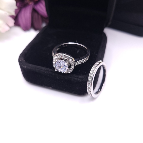 Gorgeous sterling silver ring set. Bridal set, engagement rings. New! - Picture 2 of 12